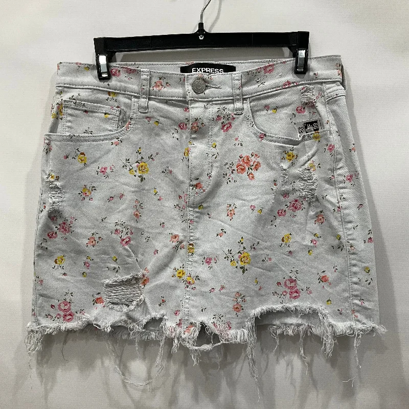 Floral Print Skirt Mini & Short Express, Size 4