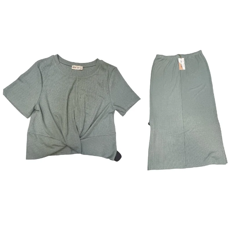 Green Skirt Set 2pc Cmc, Size L