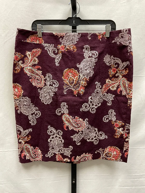 Paisley Print Skirt Midi Ann Taylor, Size 16