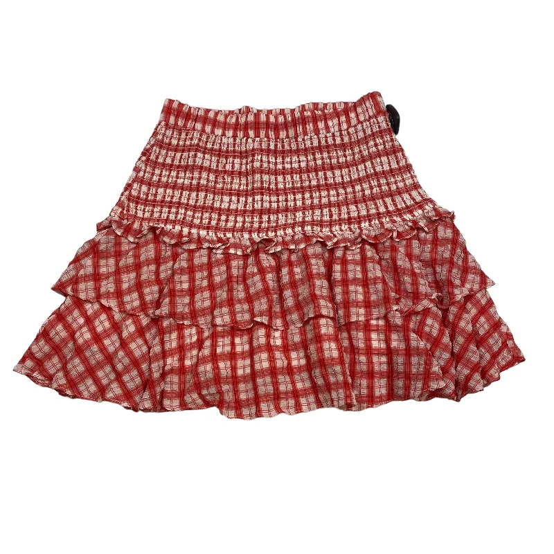 Red & White Skirt Mini & Short English Factory, Size L