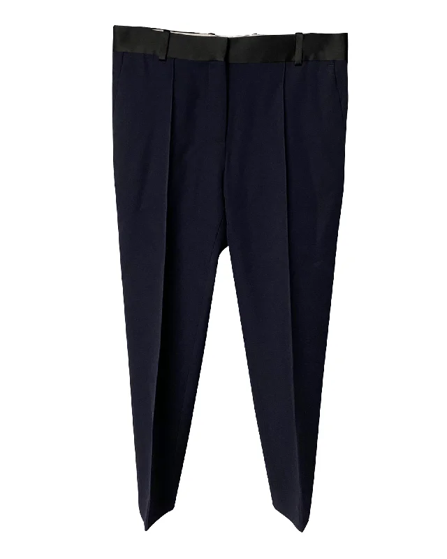 Celine Straight Pants in Blue Wool