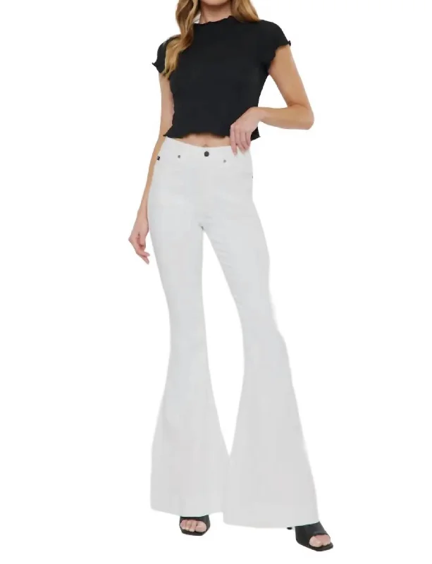 Fallon High Rise Flare Jeans In White