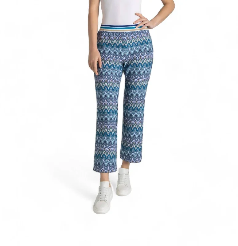 Flare Kick Pant In Monaco Blue Jacquard