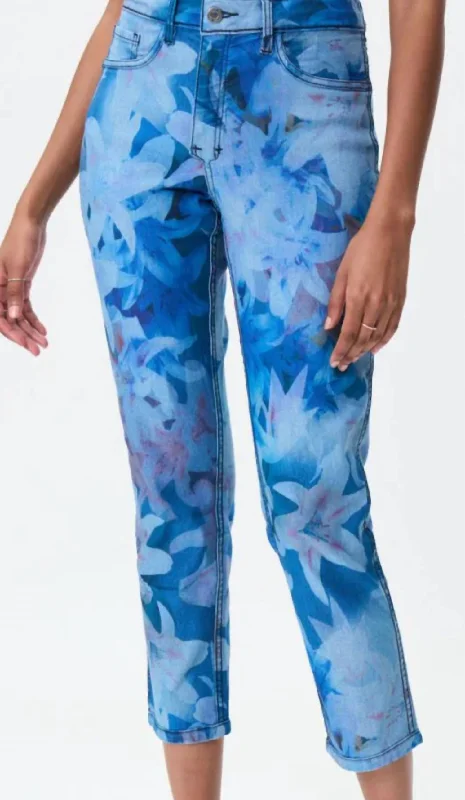 Floral Pants In Light Blue