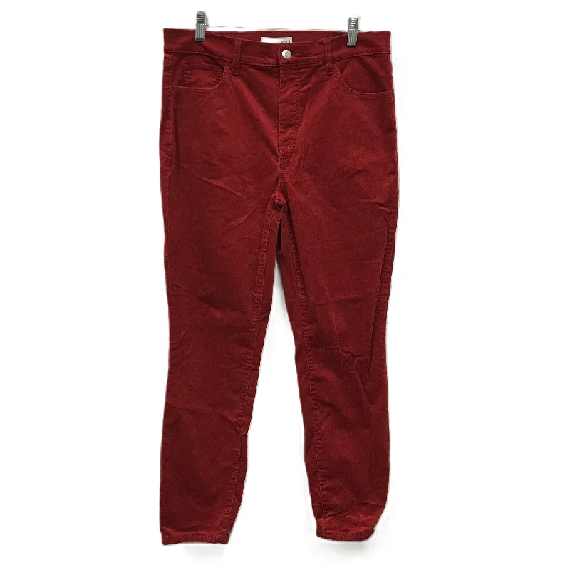 Pants Corduroy By Loft In Red, Size: 10