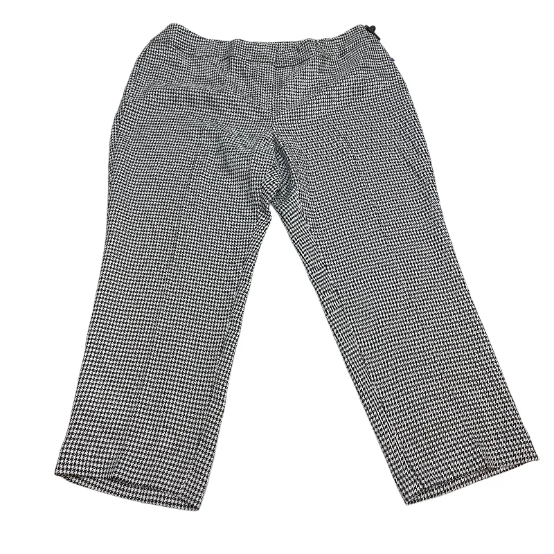 Pants Cropped By Kasper In Black & White, Size: 2x