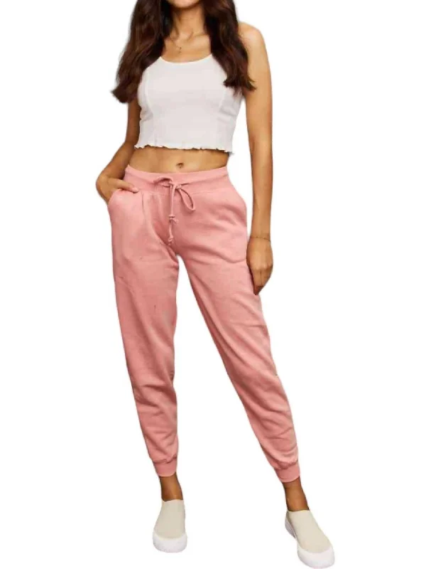 Solid Jill Jogger Pants In Mauve