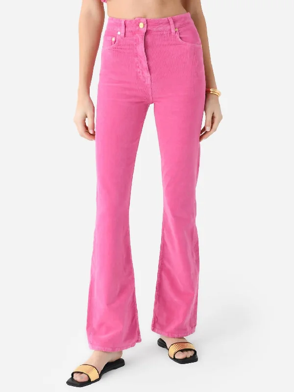 Washed Corduroy Iry High Waisted Pant In Orchid Smoke