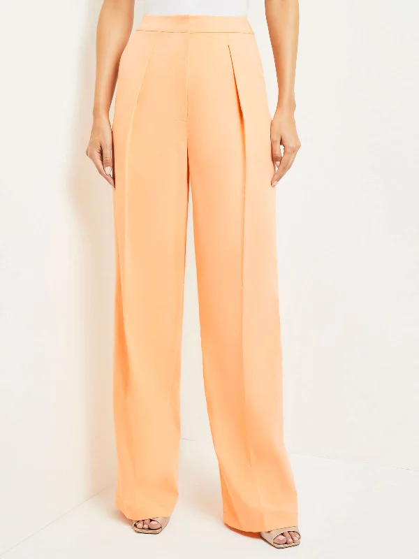 Zipper Fly Wide Leg Pants