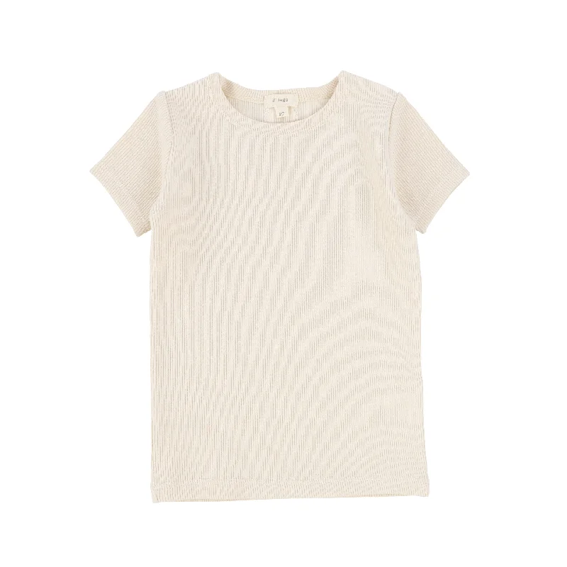 Analogie Ribbed Solid T-Shirt Short Sleeve - Natural