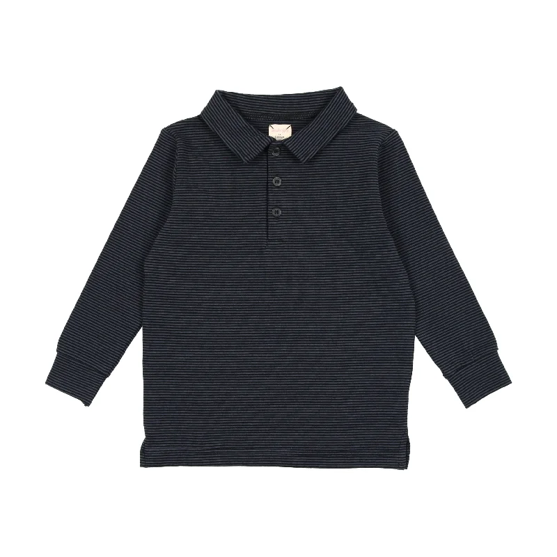 Analogie Tiny Stripe Boys Top - Black/Midnight