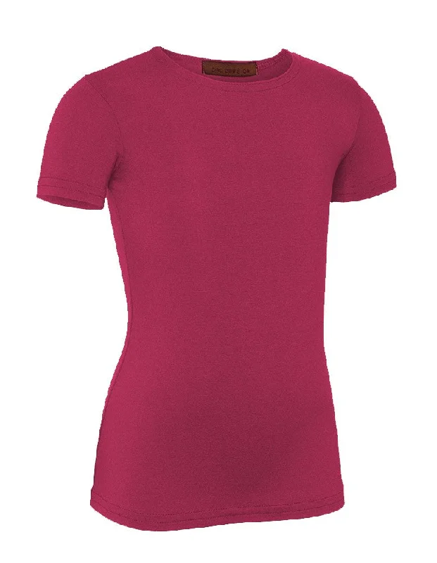 PB&J Girls Cotton Short Sleeve Shell - Fuschia