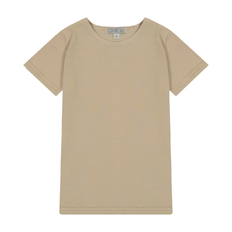 PB&J Girls Cotton Short Sleeve Shell - Tan