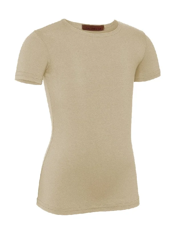 PB&J Girls Lycra Short Sleeve Shell - Beige