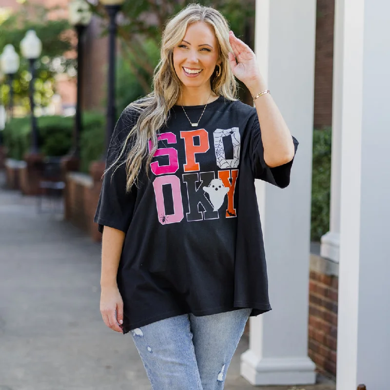 It's Spooky Season Boyfriend Tee, Black