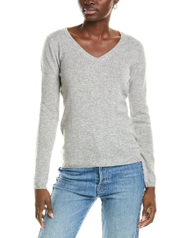 sofiacashmere Modern V-Neck Cashmere Sweater