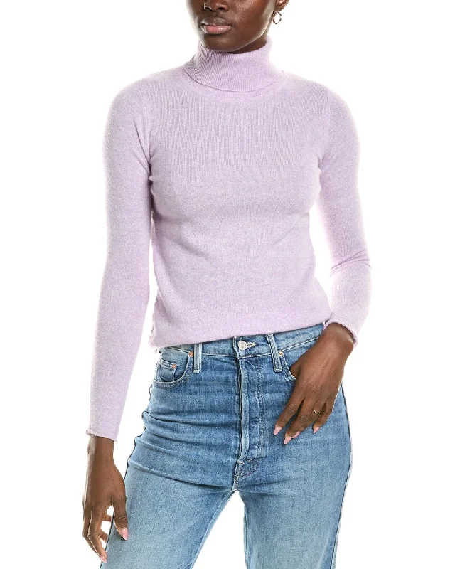 sofiacashmere Roll Cuff & Hem Turtleneck Sweater