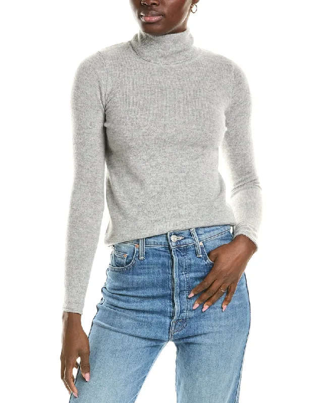 sofiacashmere Roll Cuff & Hem Turtleneck Sweater