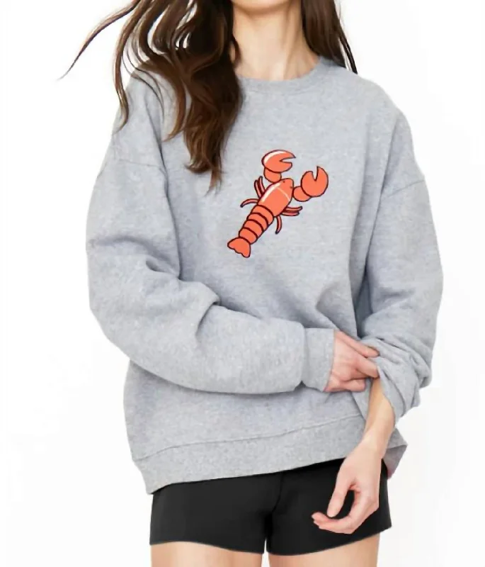 The Oversized Lobster Sweatshirt In Heather Grey