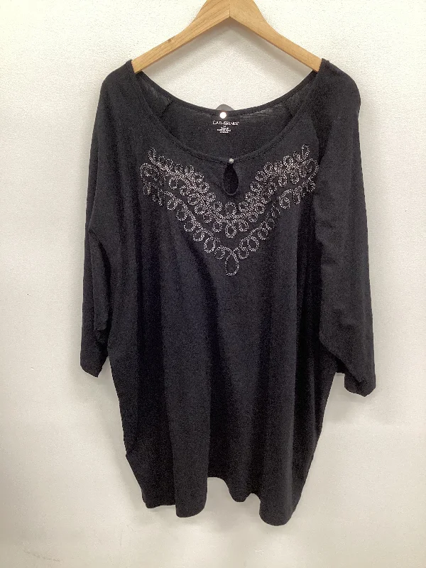 Top Short Sleeve By Catherines In Black, Size: 4x