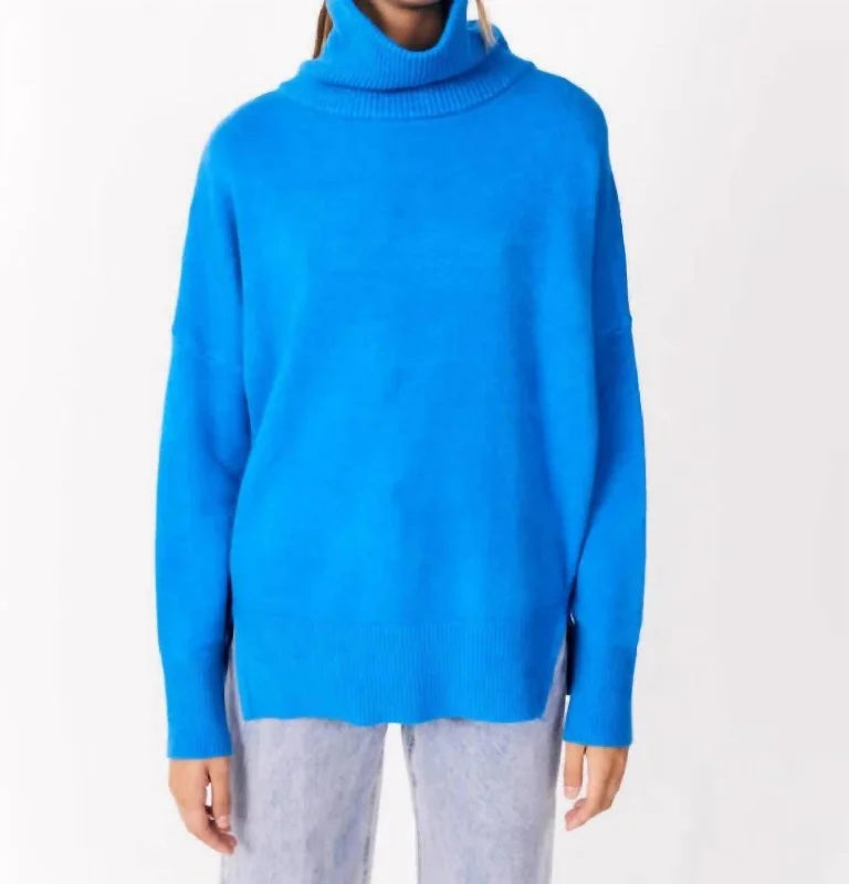 Trento Turtleneck Sweater In Cyan